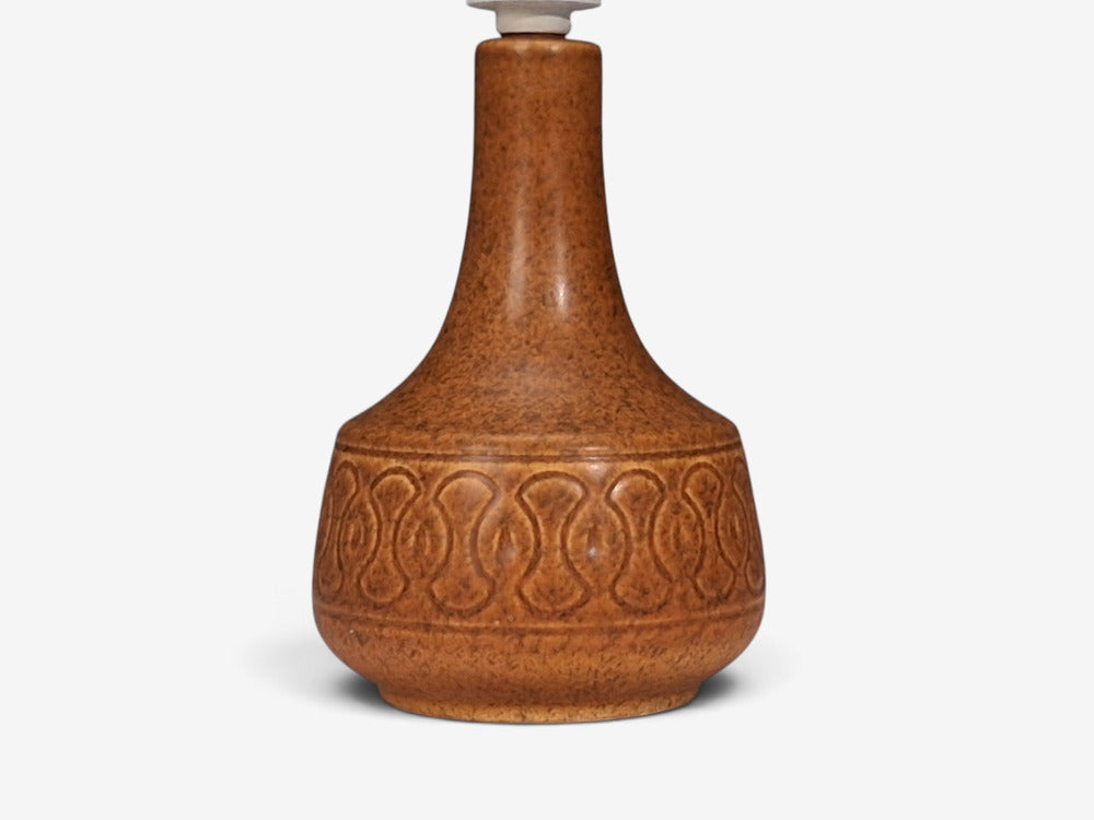 Søholm Stentøj, Table Lamp, Orange Stoneware, Denmark, 1960s