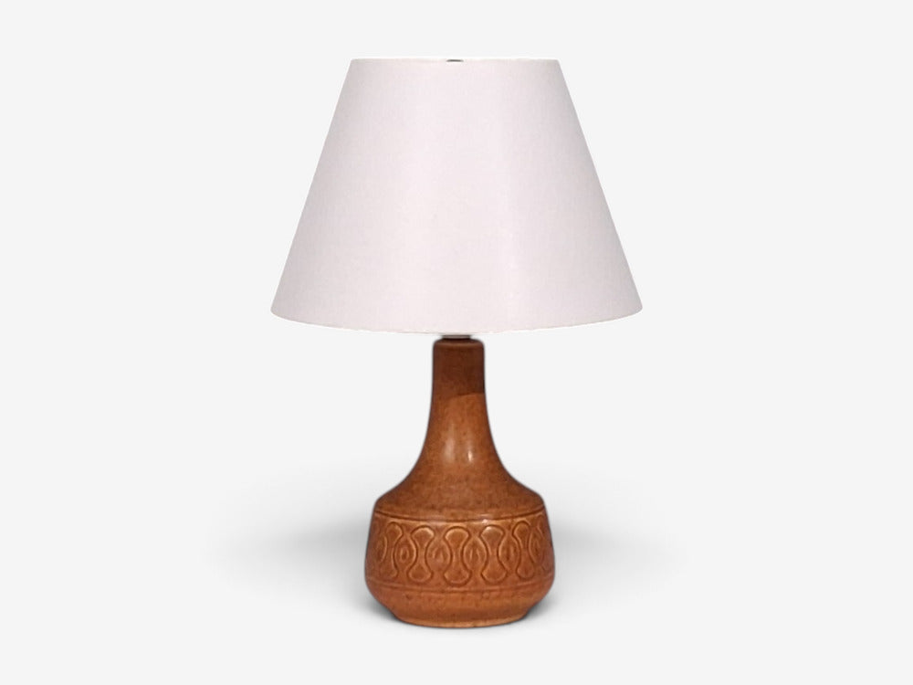 Søholm Stentøj, Table Lamp, Orange Stoneware, Denmark, 1960s