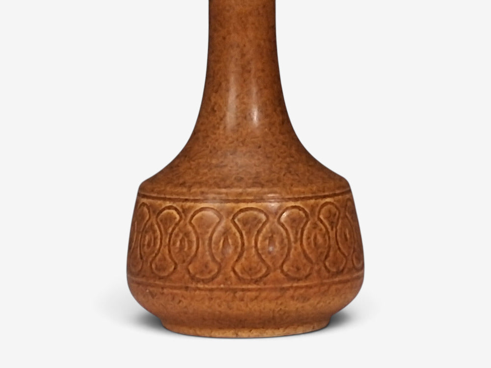 Søholm Stentøj, Table Lamp, Orange Stoneware, Denmark, 1960s