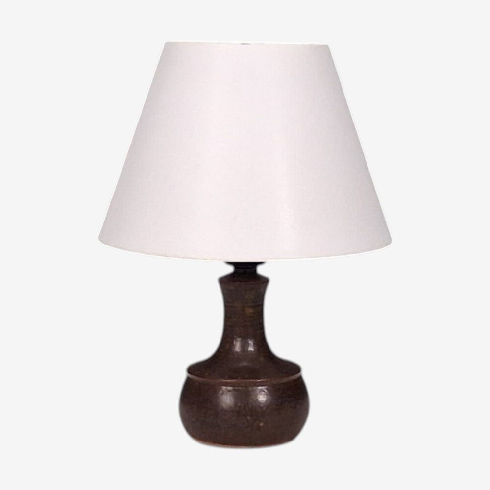 Danish Modern, Small Table Lamp, Brown Glazed Stoneware, Denmark, 1960s