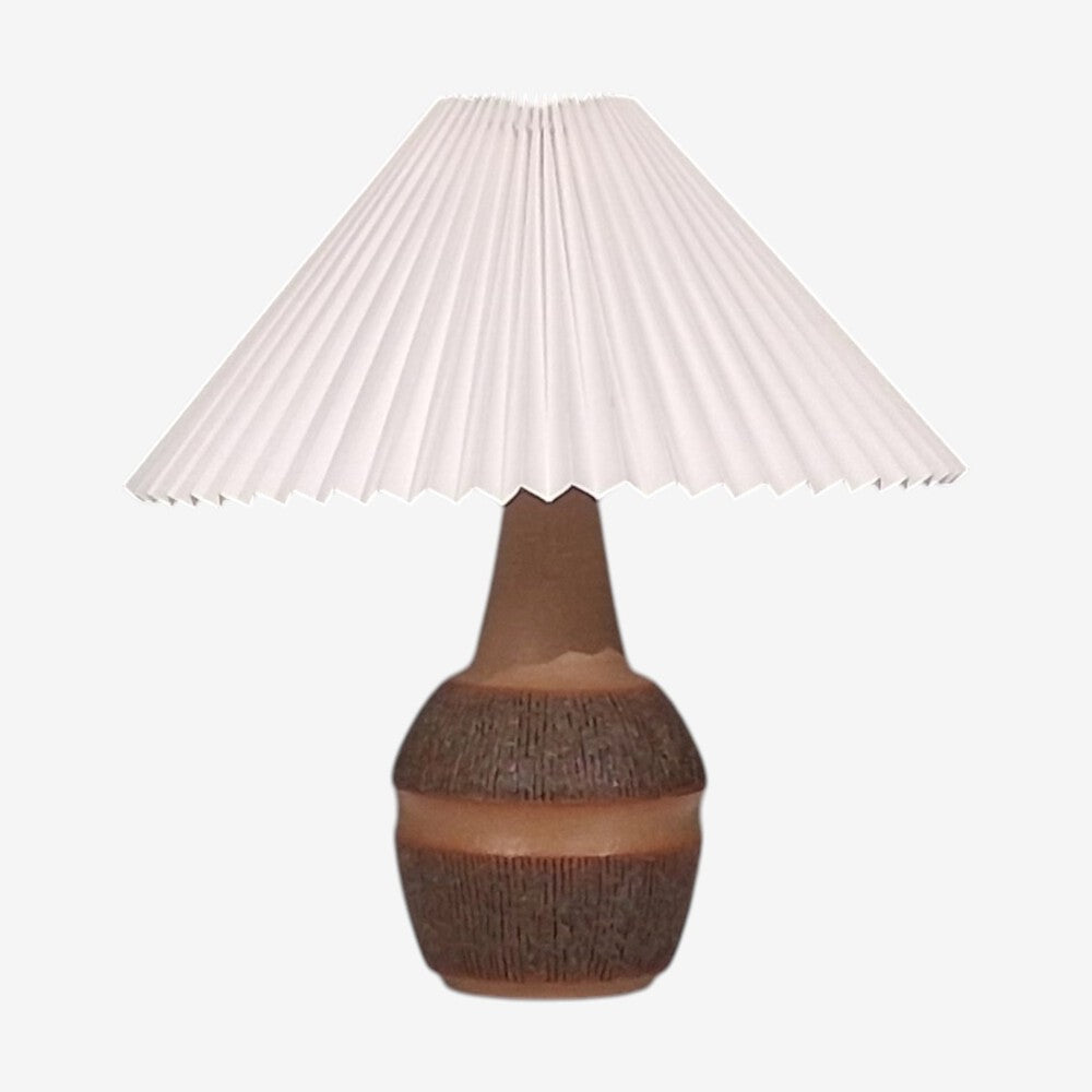 Einar Johansen, Large Table Lamp, Brown Stoneware, Denmark, 1960s