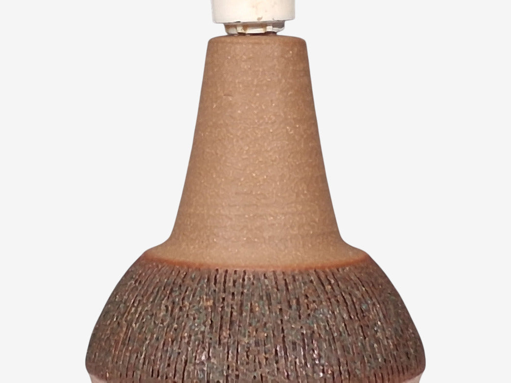 Einar Johansen, Large Table Lamp, Brown Stoneware, Denmark, 1960s