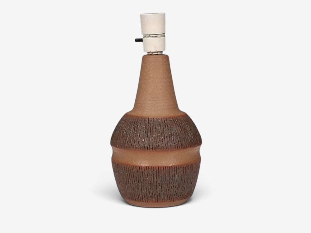 Einar Johansen, Large Table Lamp, Brown Stoneware, Denmark, 1960s