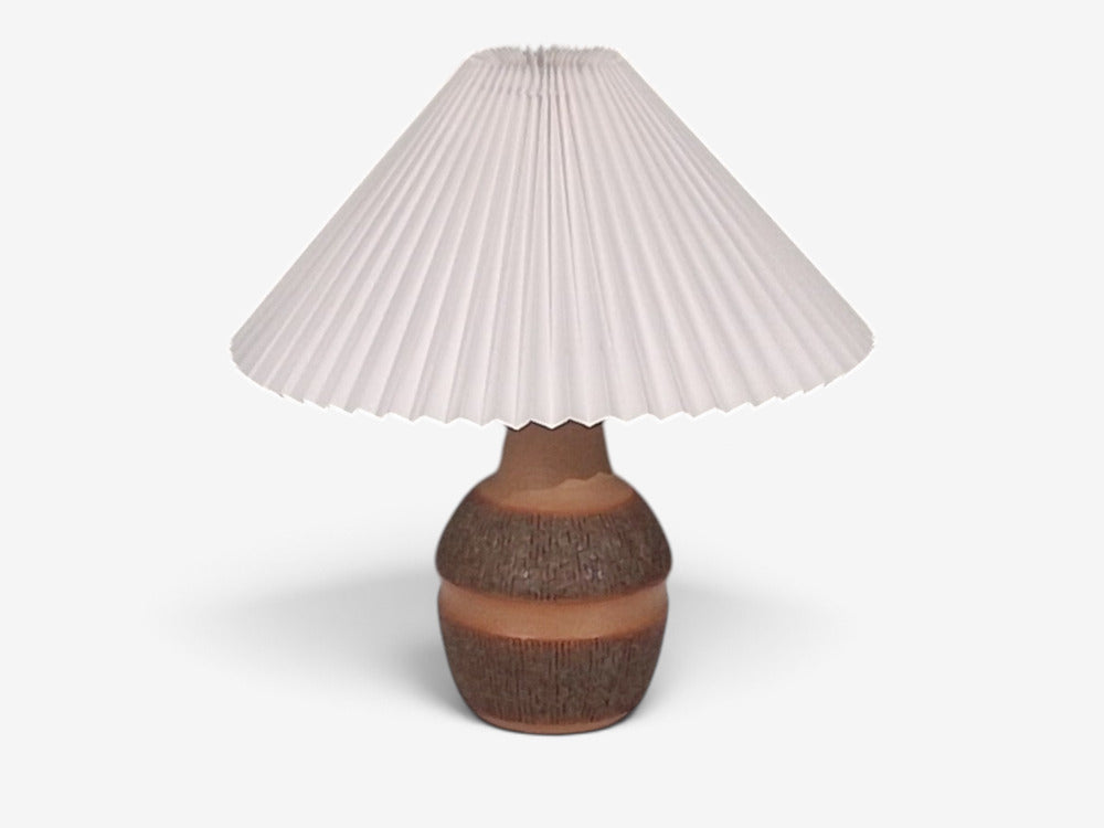 Einar Johansen, Large Table Lamp, Brown Stoneware, Denmark, 1960s