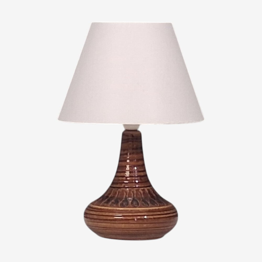 Arne Finne Nielsen, Table Lamp, Brown Glazed Stoneware, Denmark, 1960s