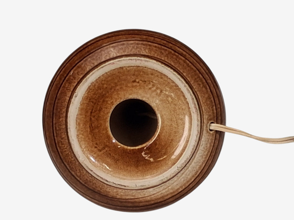 Arne Finne Nielsen, Table Lamp, Brown Glazed Stoneware, Denmark, 1960s