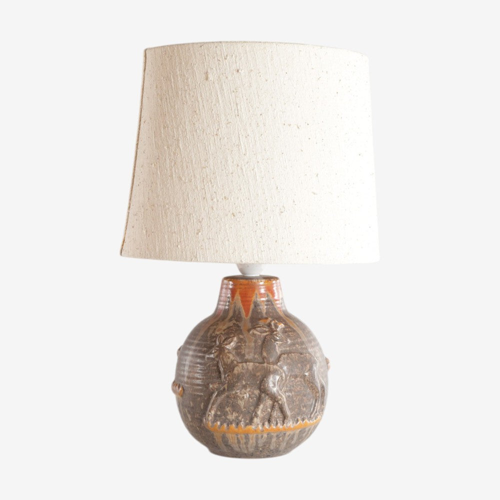 Michael Andersen & Son, Table Lamp, Brown Stoneware, Denmark, 1960s