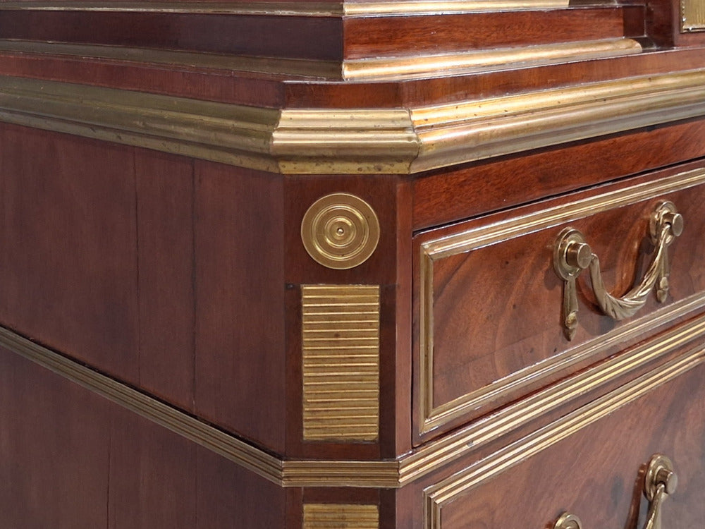 Russian Neoclassical, Commode, Crotch Mahogany, Bronze, Baltic States, 1860s