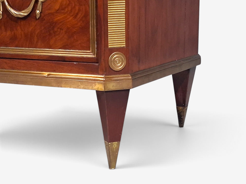 Russian Neoclassical, Commode, Crotch Mahogany, Bronze, Baltic States, 1860s
