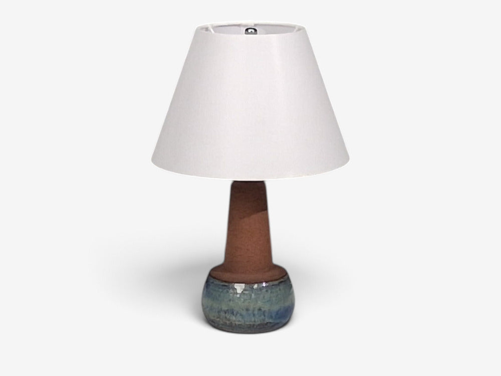 Michael Andersen & Søn, Table Lamp, Brown and Blue Stoneware, Denmark, 1960s