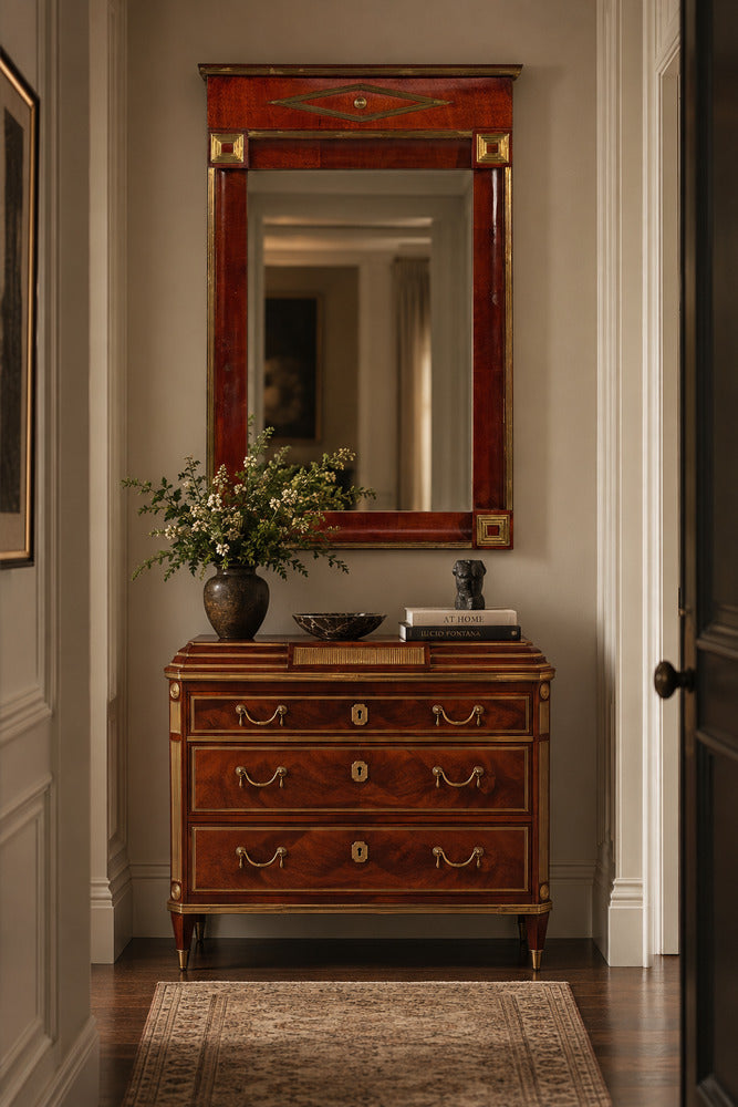 Russian Neoclassical, Wall Mirror, Mahogany, Bronze, Baltic States, 1860s