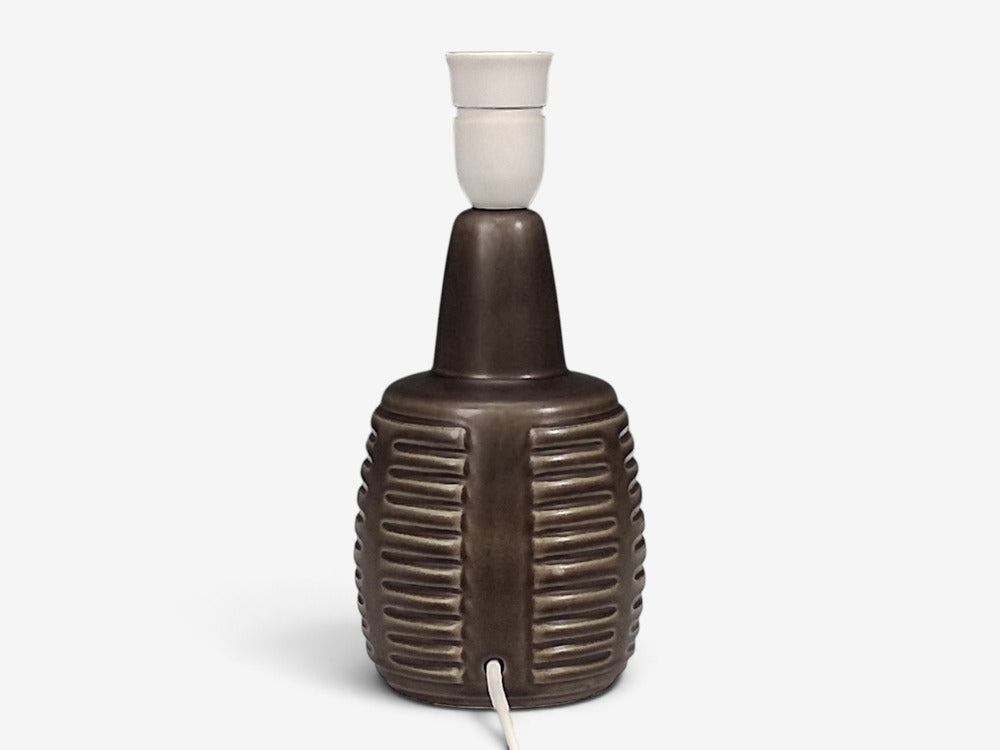 Einar Johansen, Table Lamp, Brown Stoneware, Denmark, 1960s