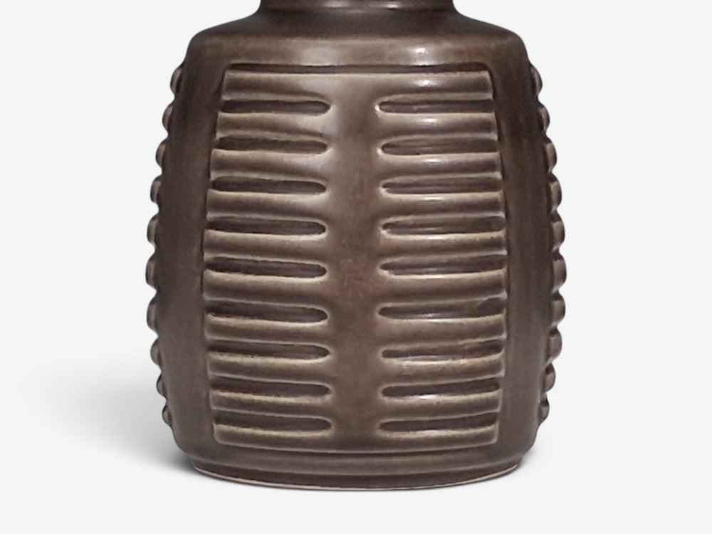 Einar Johansen, Table Lamp, Brown Stoneware, Denmark, 1960s