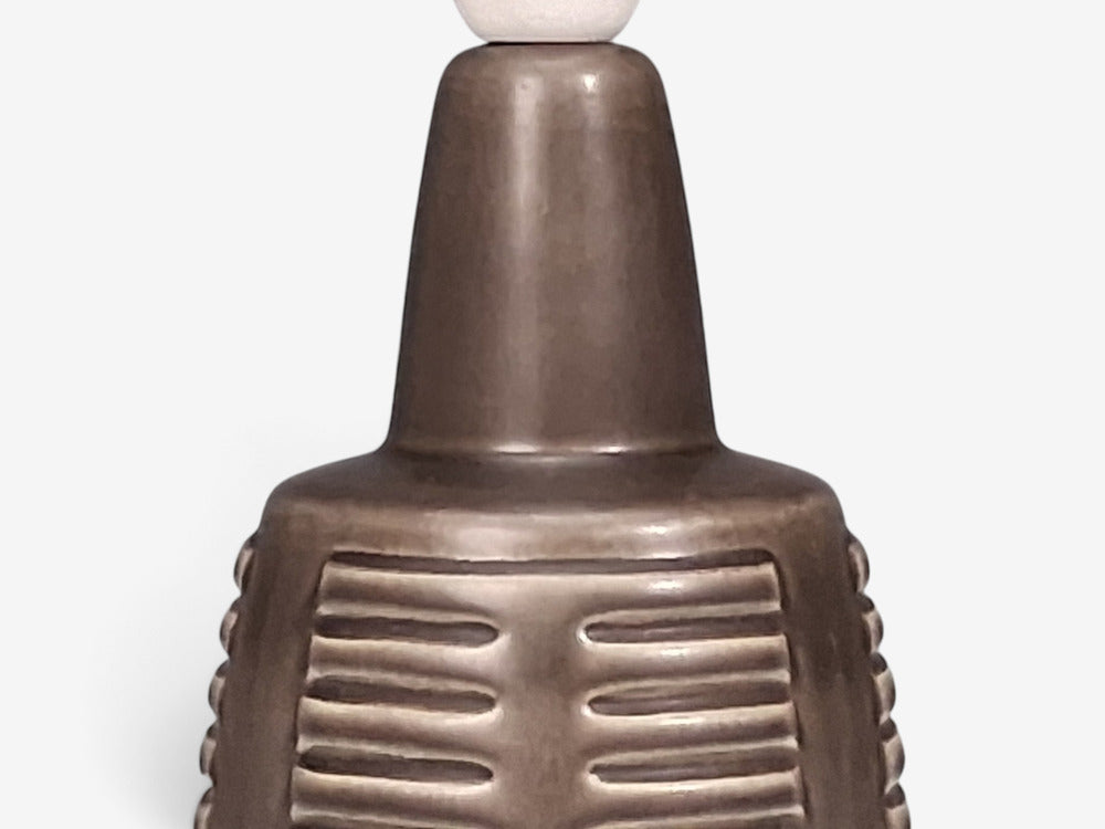 Einar Johansen, Table Lamp, Brown Stoneware, Denmark, 1960s