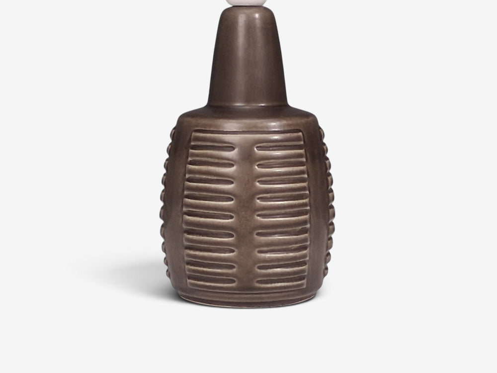 Einar Johansen, Table Lamp, Brown Stoneware, Denmark, 1960s