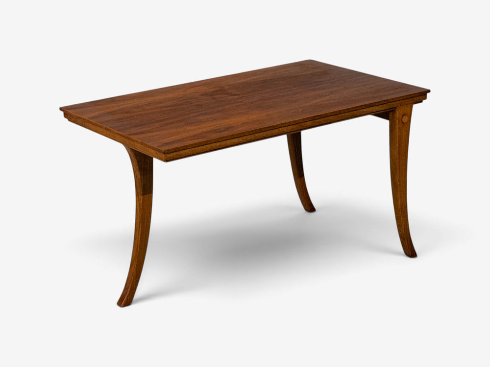 T.H. Robsjohn-Gibbings, Rare Trapeza End Tables, Walnut, Greece, 1937