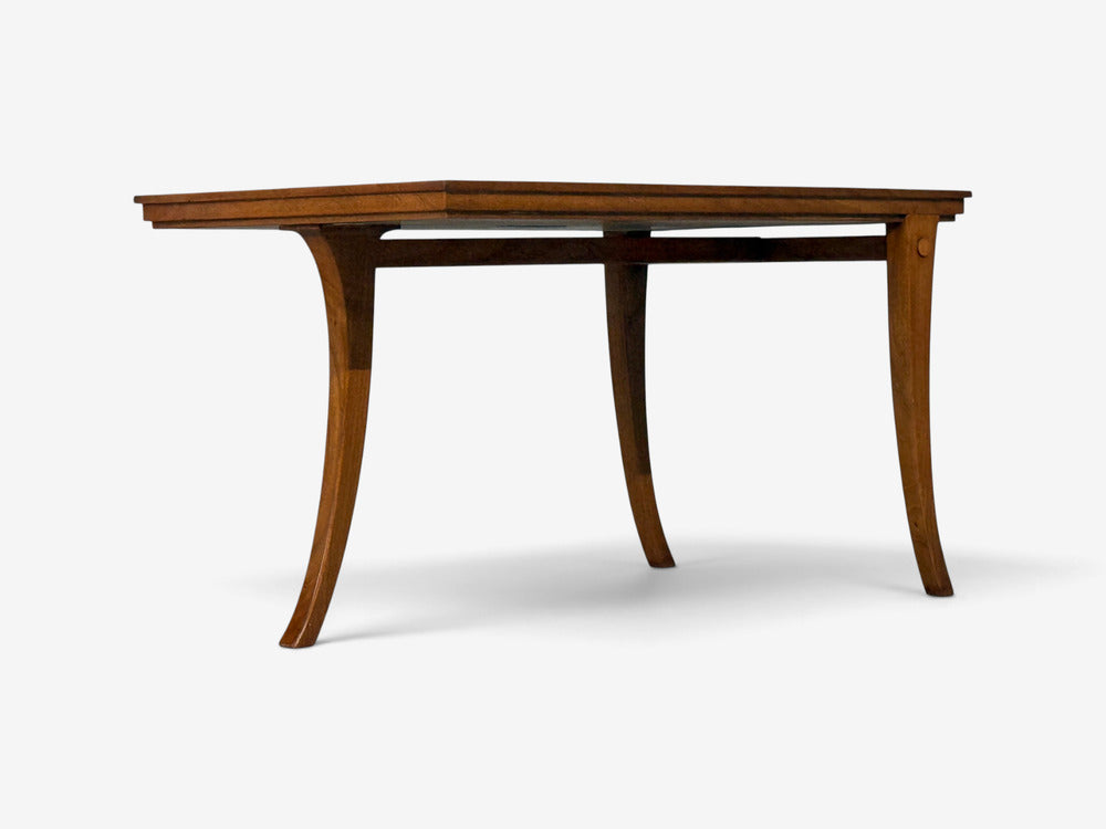 T.H. Robsjohn-Gibbings, Rare Trapeza End Table, Walnut, Greece, 1960s