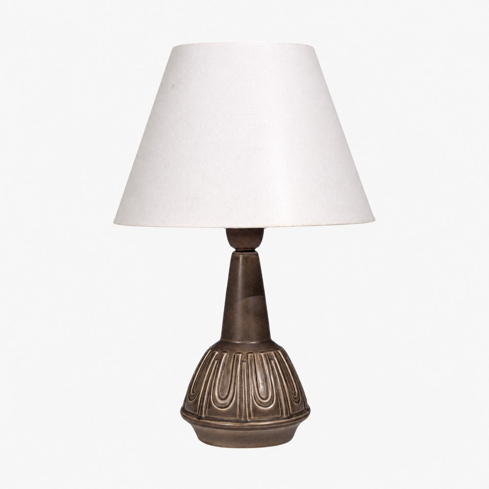Einar Johansen, Table Lamp, Chocolate Brown Stoneware, Denmark, 1960s