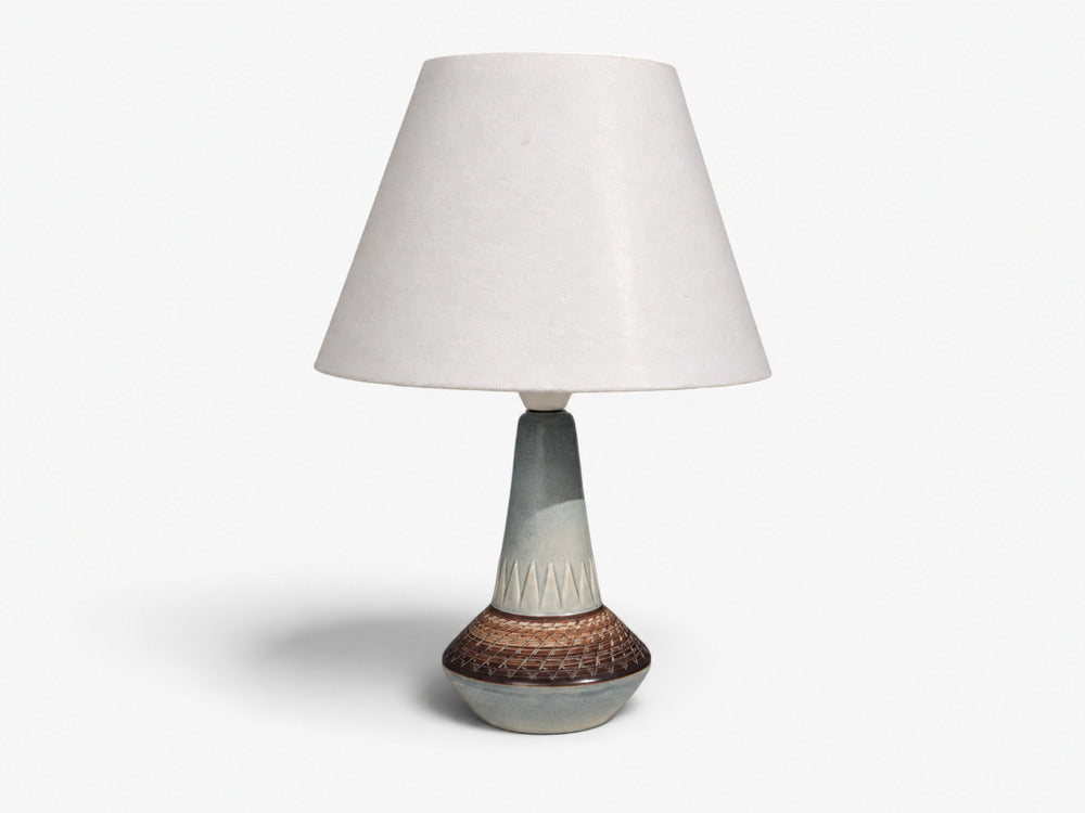Soholm Stentoj, Table Lamp, Blue-Grey Glazed Stoneware, Denmark, 1960s