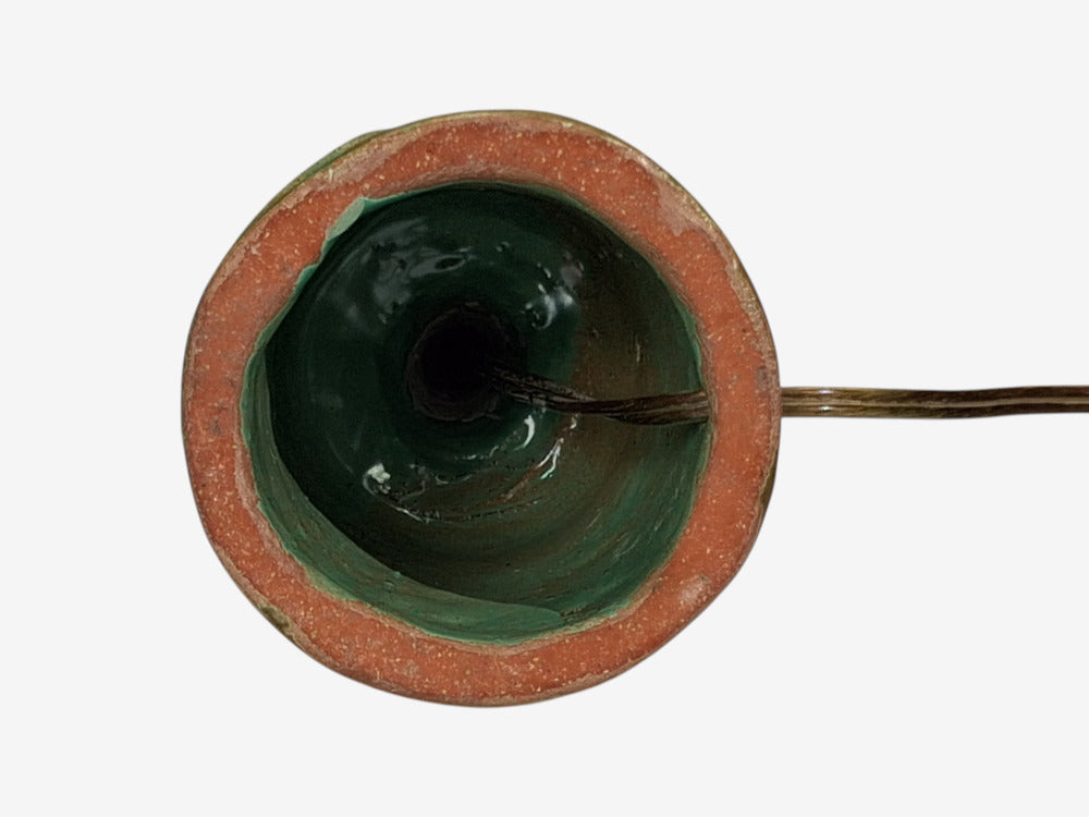 Danish Modern, Table Lamp, Green Glazed Stoneware, Denmark, 1970s