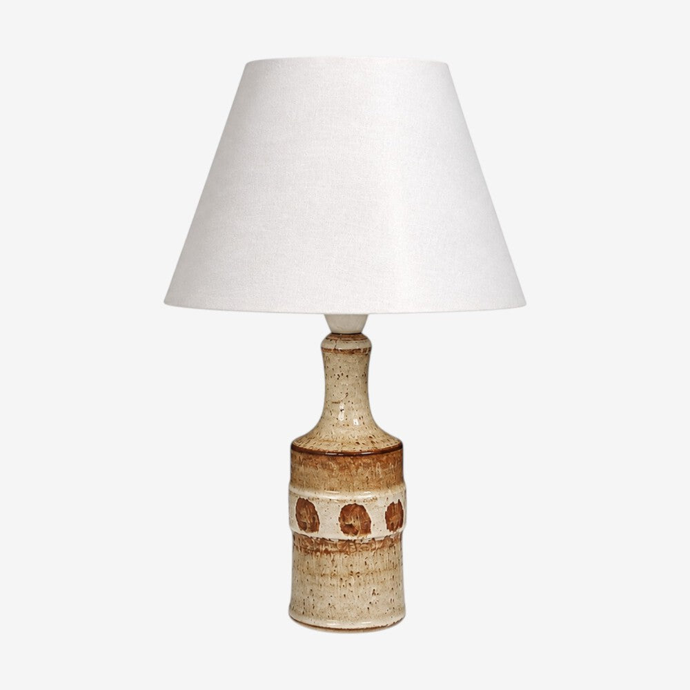 Søholm Stentøj, Dotted Table Lamp, Beige Glazed Stoneware, Denmark, 1960s