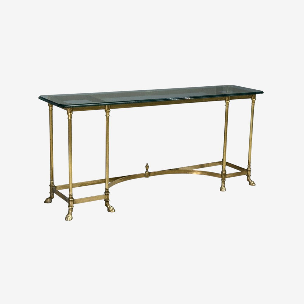 LaBarge, German Modern, Console Table, Brass, Glass, Germany, 1970s