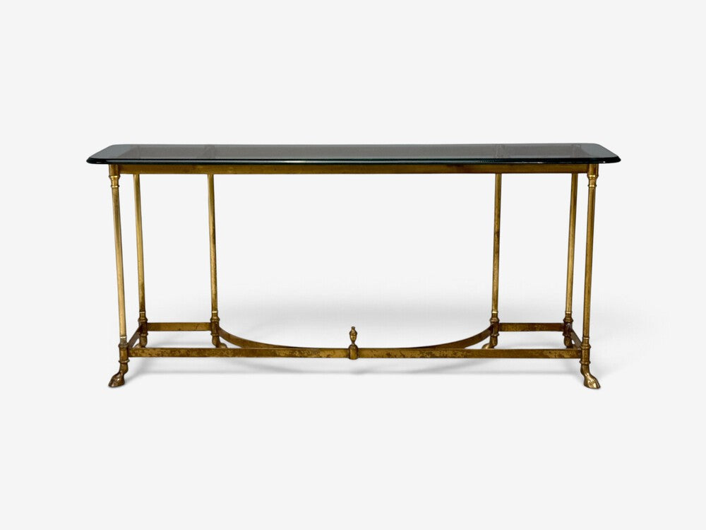 LaBarge, German Modern, Console Table, Brass, Glass, Germany, 1970s