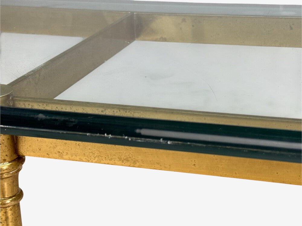 LaBarge, German Modern, Console Table, Brass, Glass, Germany, 1970s