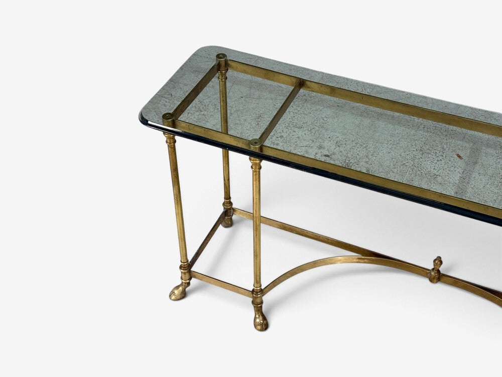 LaBarge, German Modern, Console Table, Brass, Glass, Germany, 1970s