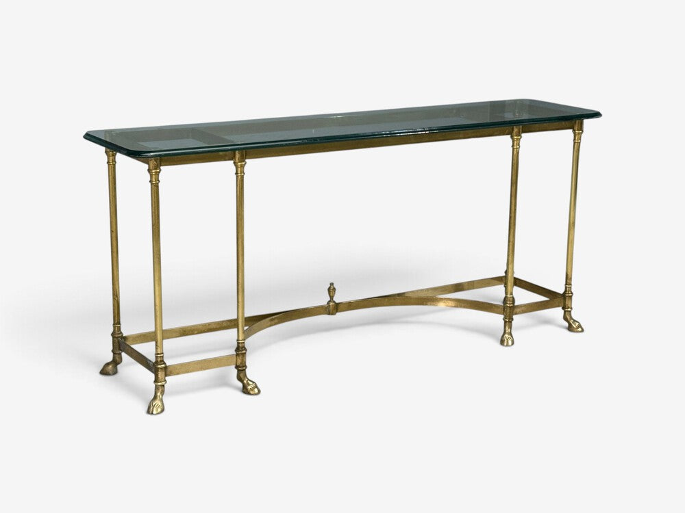 LaBarge, German Modern, Console Table, Brass, Glass, Germany, 1970s