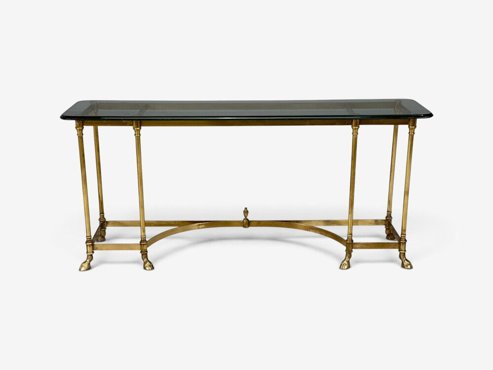 LaBarge, German Modern, Console Table, Brass, Glass, Germany, 1970s