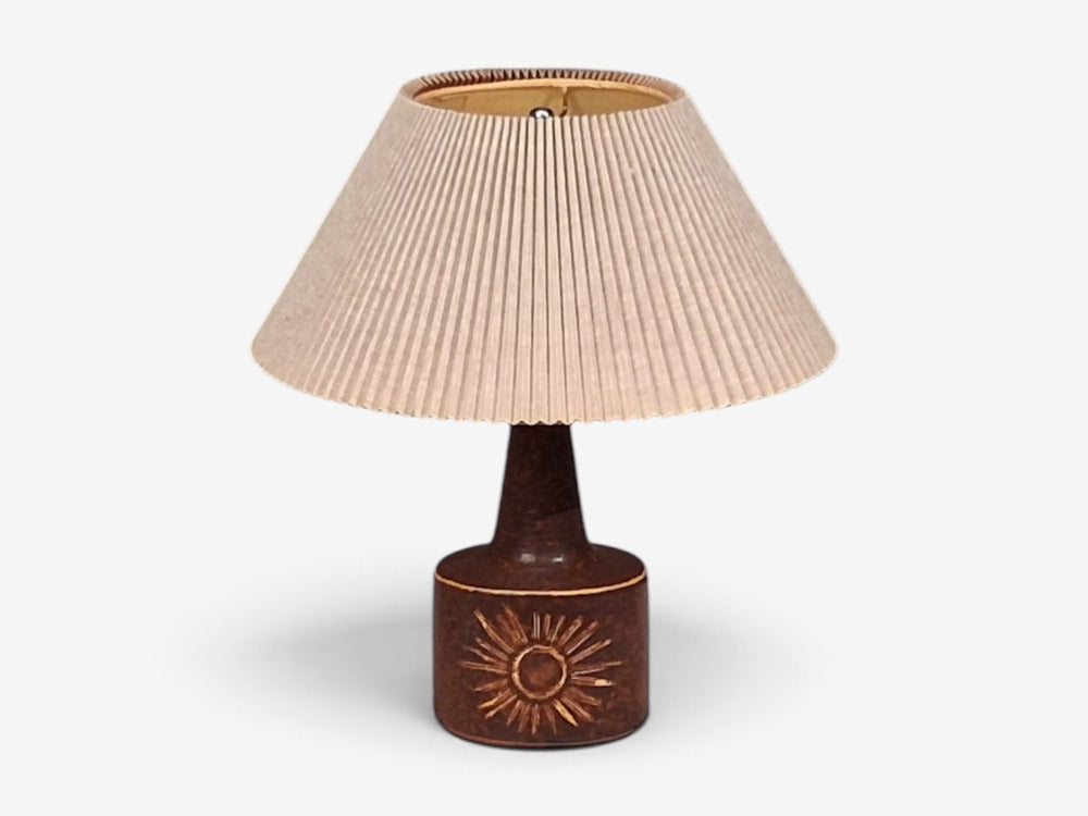 Søholm Stentøj, Sun Table Lamp, Brown Glazed Stoneware, Denmark, 1960s