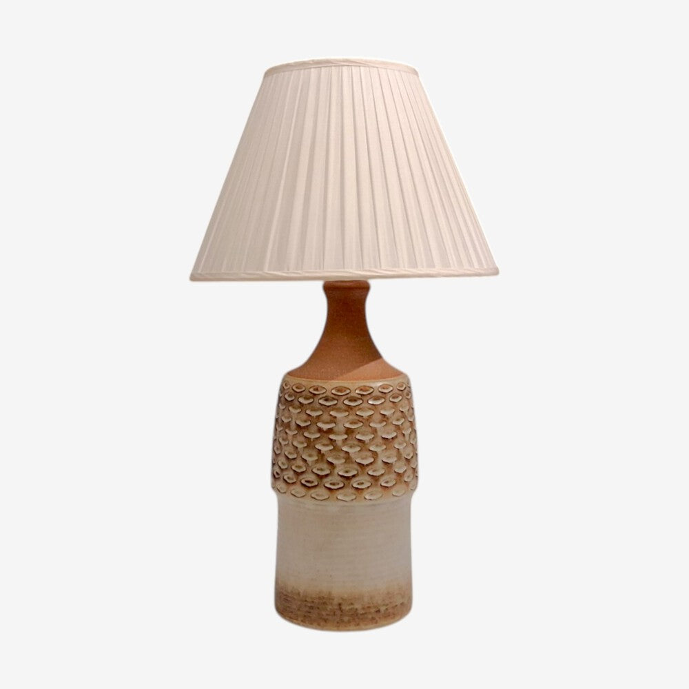 Søholm Stentøj, Large Table Lamp, Beige Stoneware, Denmark, 1960s