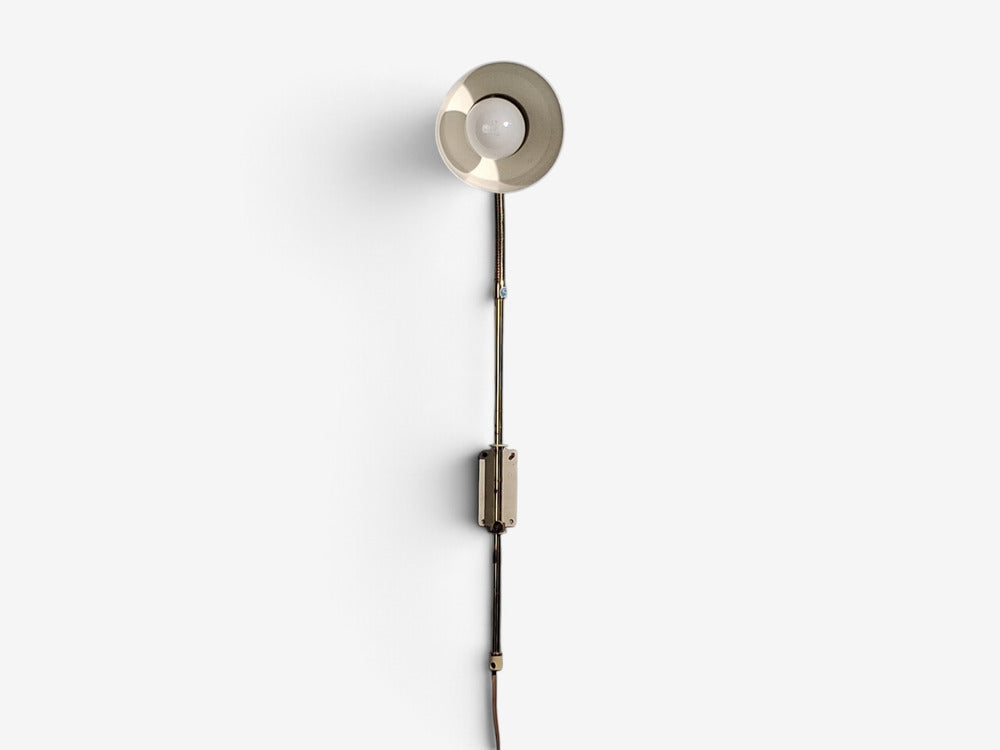 Swedish Modern, Adjustable Wall Light, Brass, Red Lacquered Metal, Sweden, 1940s