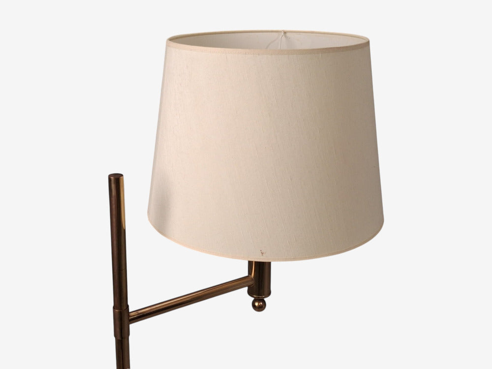 Bergboms, Swedish Modern, Floor Lamp, Brass, Fabric, Sweden, 1960s