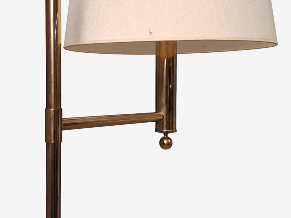 Bergboms, Swedish Modern, Floor Lamp, Brass, Fabric, Sweden, 1960s