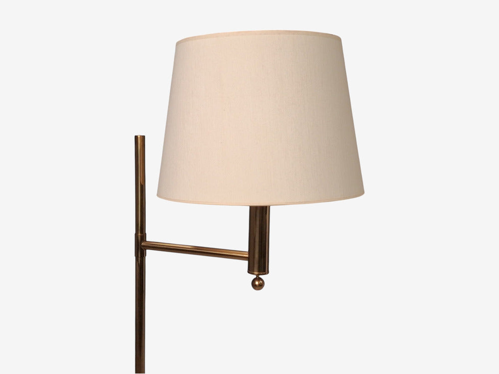 Bergboms, Swedish Modern, Floor Lamp, Brass, Fabric, Sweden, 1960s