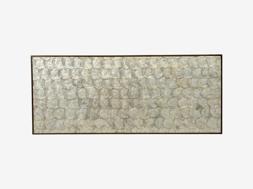 Hollywood Regency, Coffee Table, Capiz Shell, Brass, France, 1950s