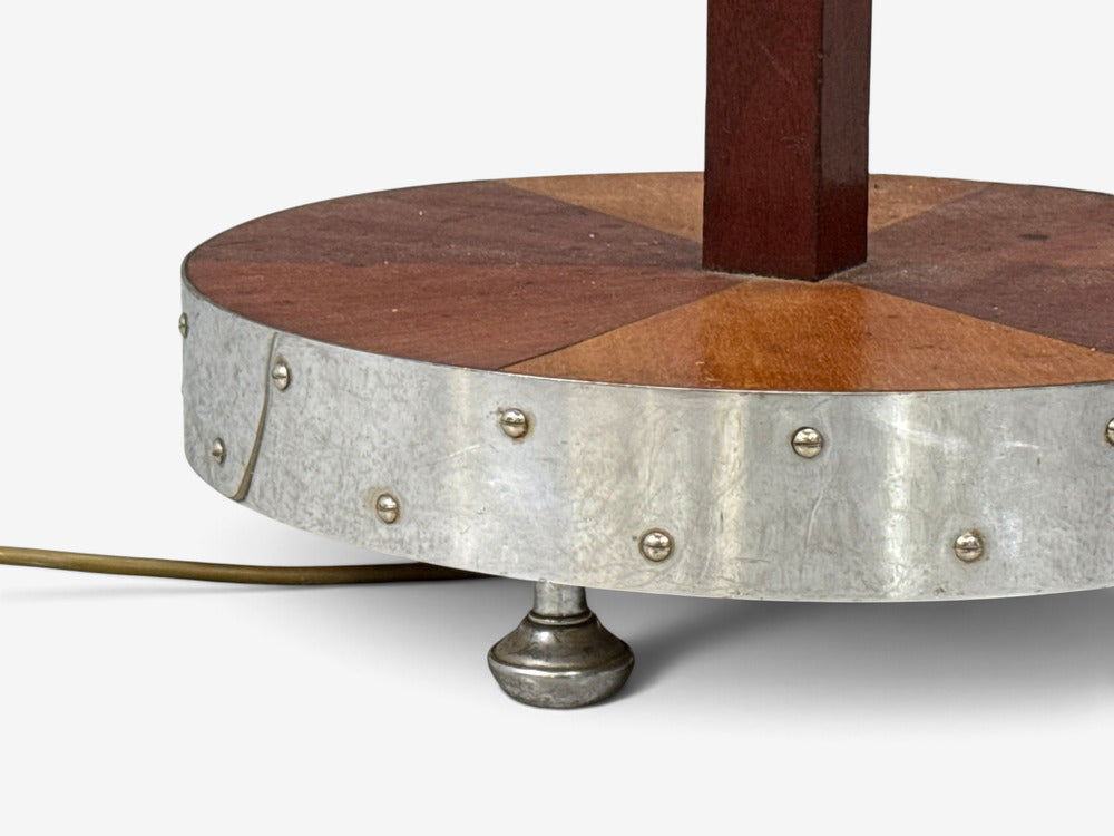 Swedish Art Deco, Floor Lamp, Mahogany, Chrome, Sweden, 1930s