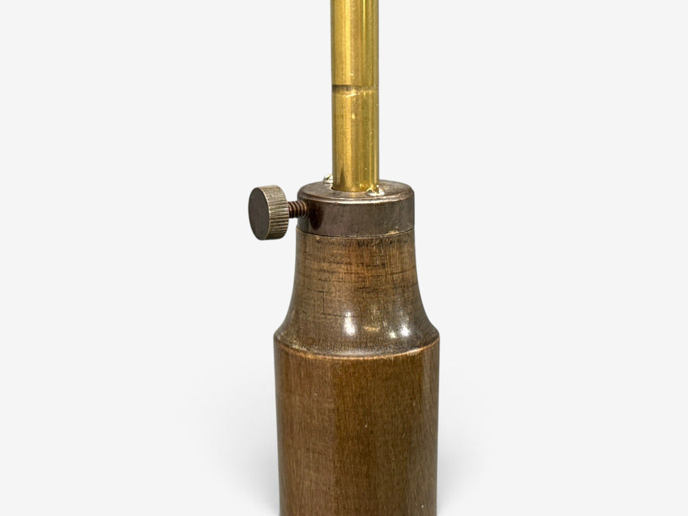 Swedish Art Deco, Adjustable Floor Lamp, Birch, Brass, Fabric, Sweden, 1930s