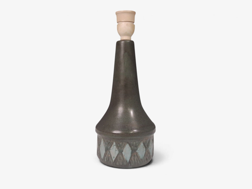 Løvesmose Keramik, Table Lamp, Brown and Turqouise Ceramic, Denmark, 1960s