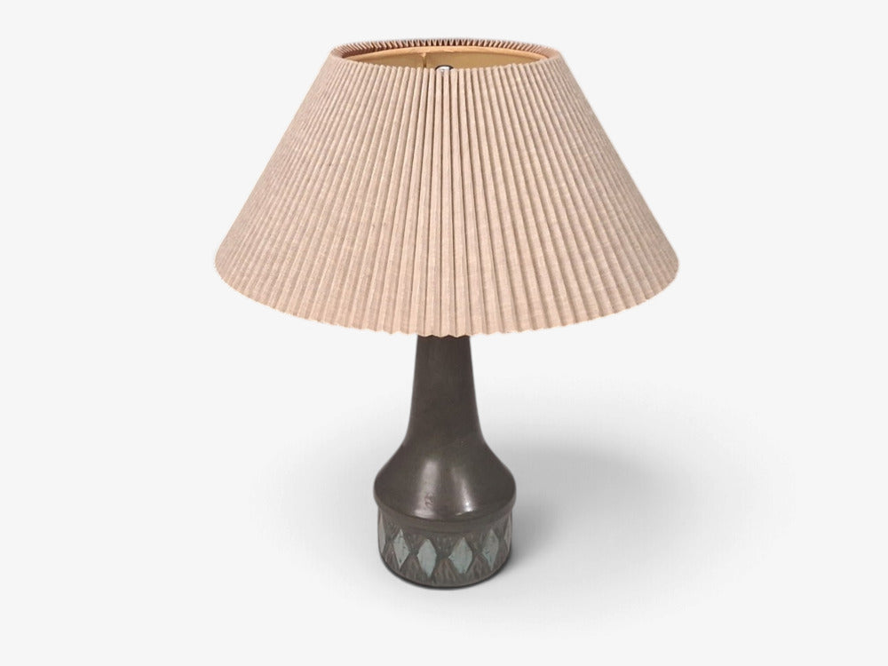 Løvesmose Keramik, Table Lamp, Brown and Turqouise Ceramic, Denmark, 1960s