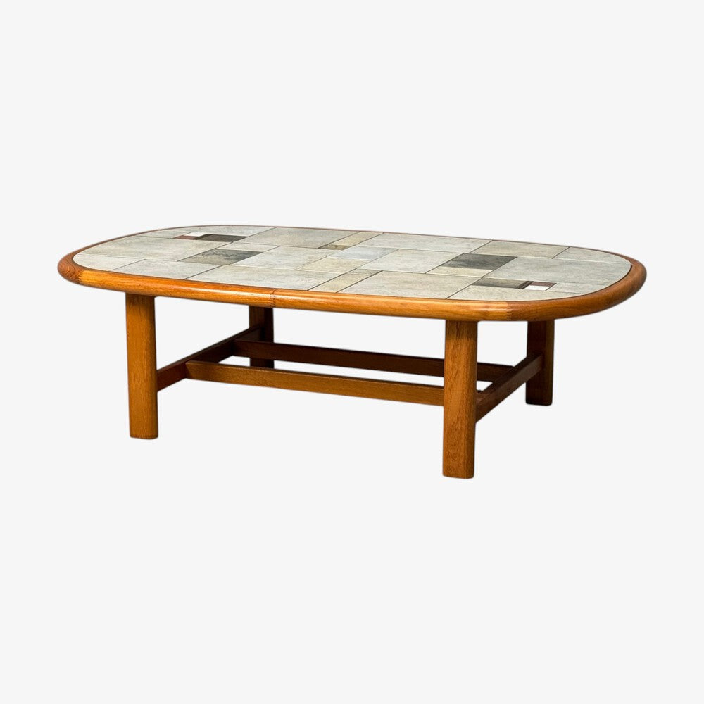 Gangso Møbler, Danish Modern, Coffee Table, Teak, Mosaic Tile, Denmark, 1970s