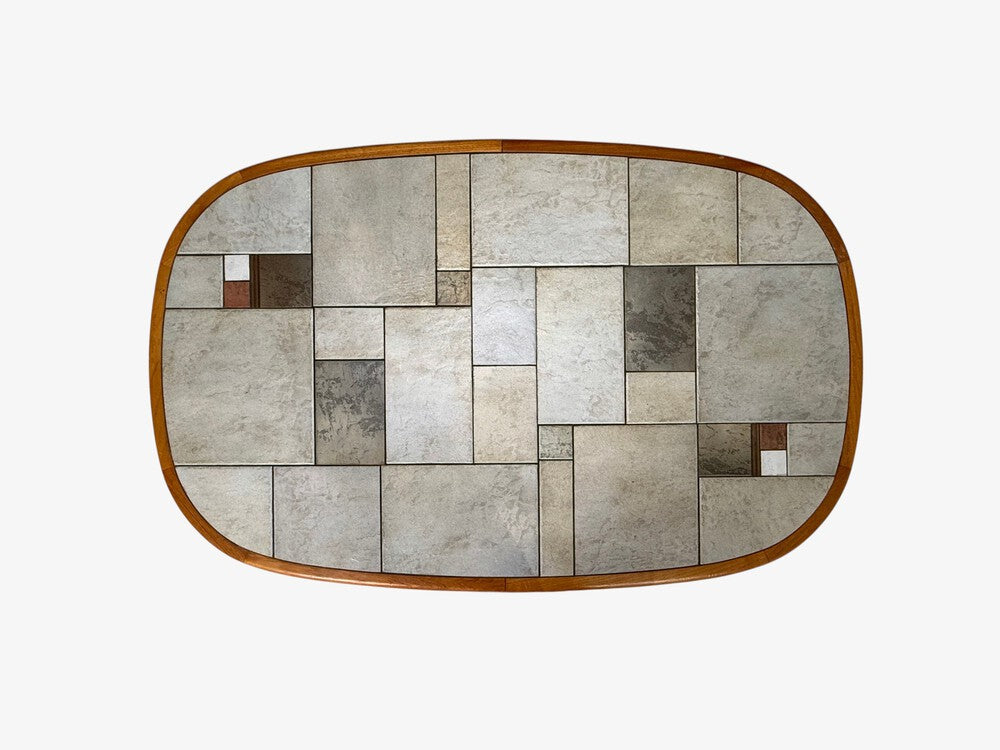 Gangso Møbler, Danish Modern, Coffee Table, Teak, Mosaic Tile, Denmark, 1970s