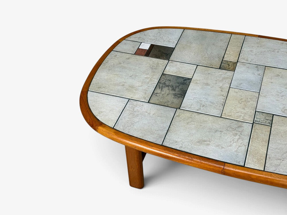 Gangso Møbler, Danish Modern, Coffee Table, Teak, Mosaic Tile, Denmark, 1970s