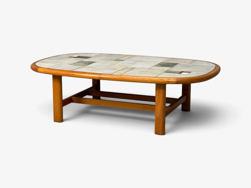 Gangso Møbler, Danish Modern, Coffee Table, Teak, Mosaic Tile, Denmark, 1970s