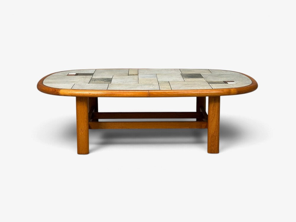Gangso Møbler, Danish Modern, Coffee Table, Teak, Mosaic Tile, Denmark, 1970s