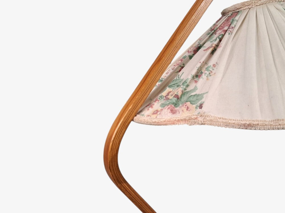 Markslöjd, Swedish Modern, Adjustable Floor Lamp, Pine, Fabric, Sweden, 1970s
