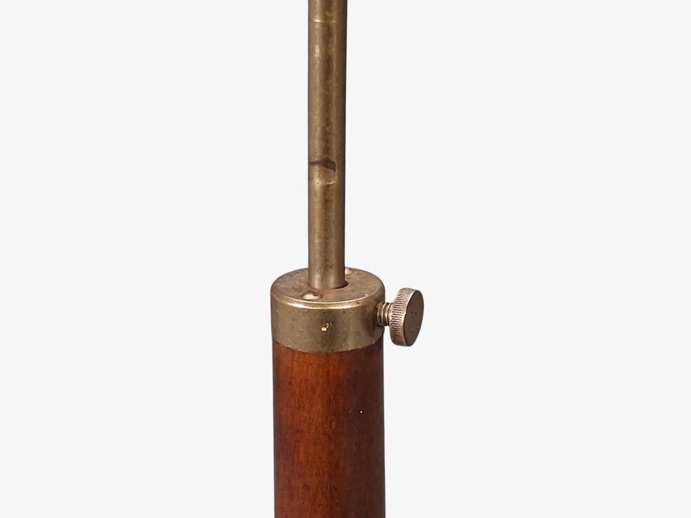 Swedish Modern, Double Shade Floor Lamp, Wood, Metal, Fabric, Sweden, 1950s