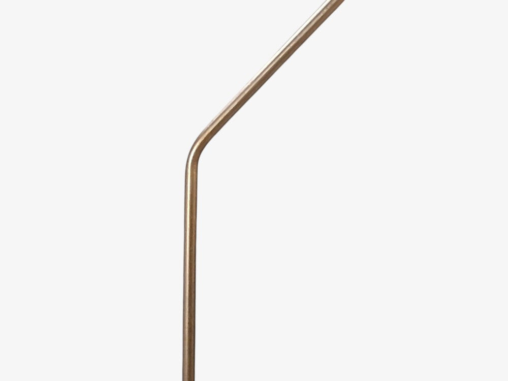 Swedish Modern, Double Shade Floor Lamp, Wood, Metal, Fabric, Sweden, 1950s